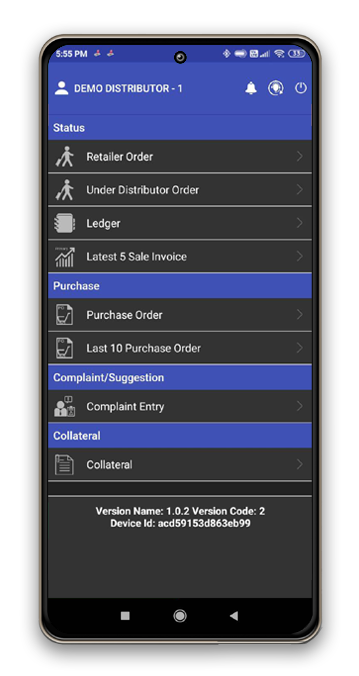 grahaak distributor app screen